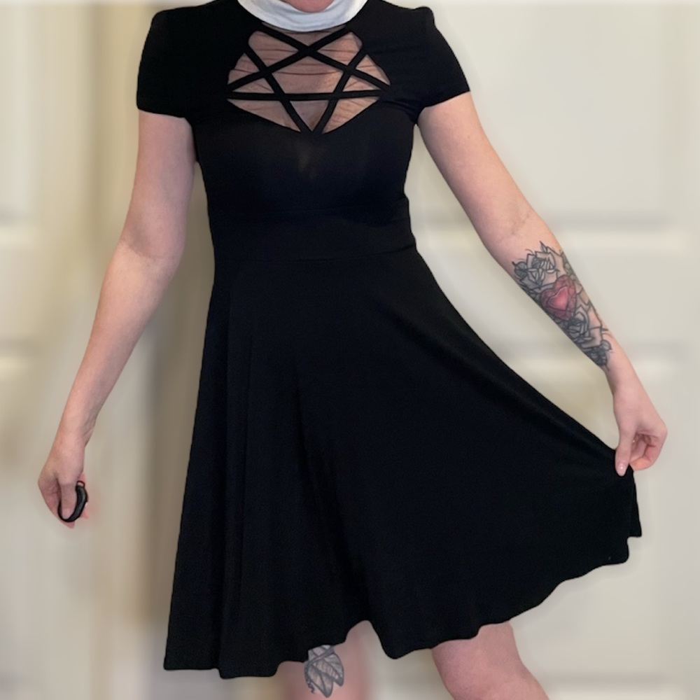 Black Wicca Pentagram KillStar Skater Dress